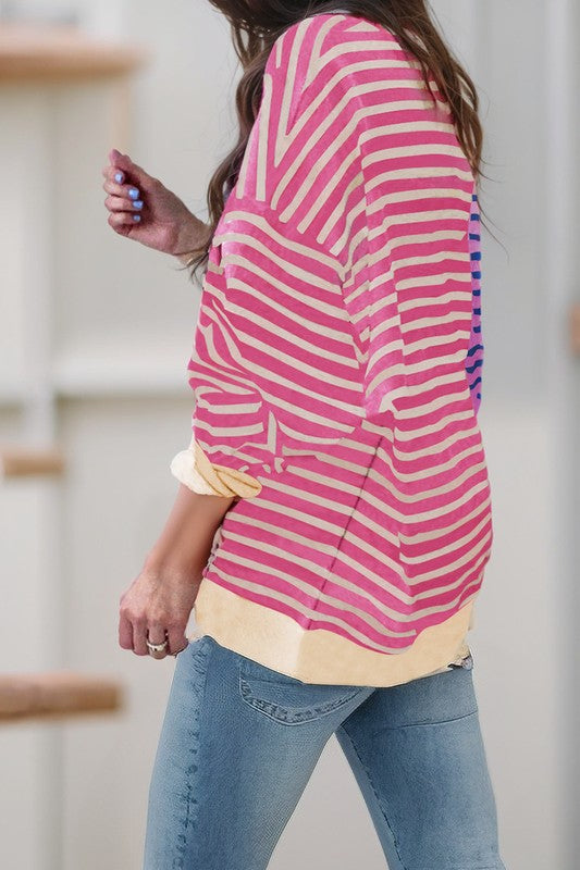 Olivia | Oversized sweatshirt with dropped shoulders in a color block look