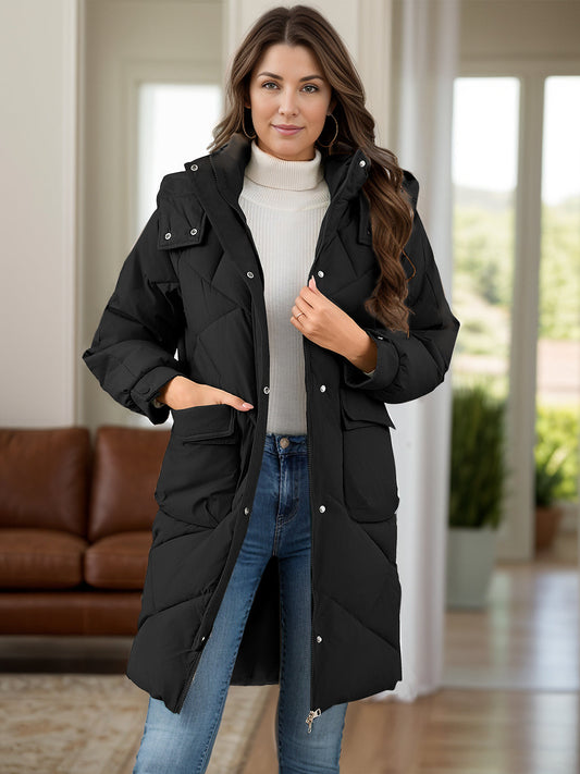 Avelina | Long-sleeved winter coat with hood and pockets