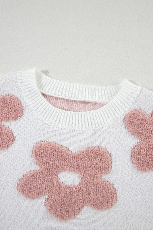 Flora | Vintage floral sweater with dropped shoulders