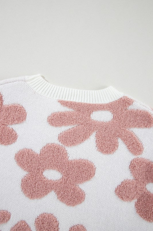 Flora | Vintage floral sweater with dropped shoulders