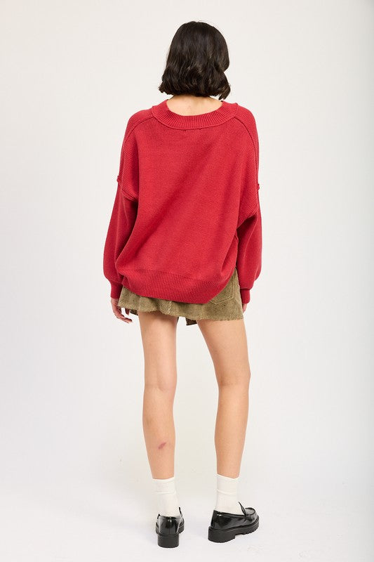 Brigitte | OVERSIZED V-NECK SWEATER
