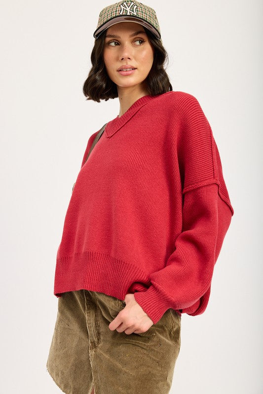 Brigitte | OVERSIZED V-NECK SWEATER