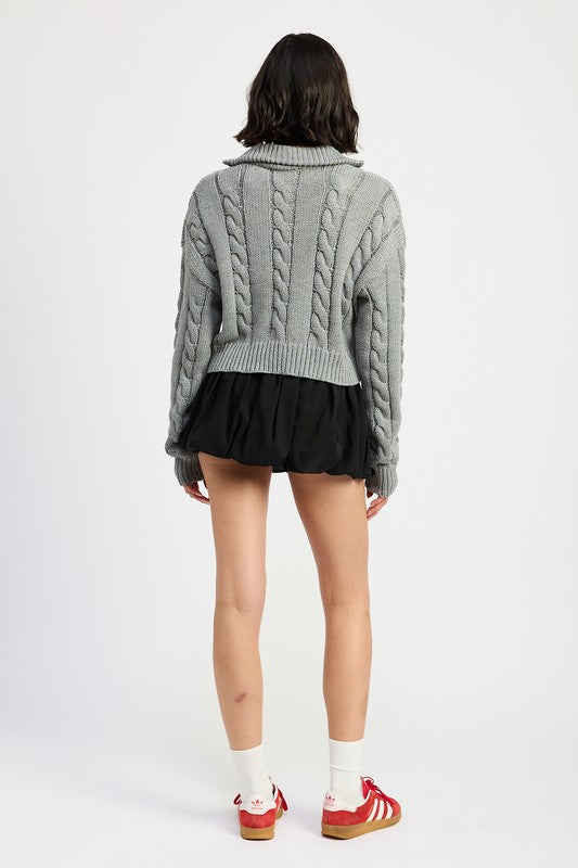 Daniela | Half zip cable knit sweater