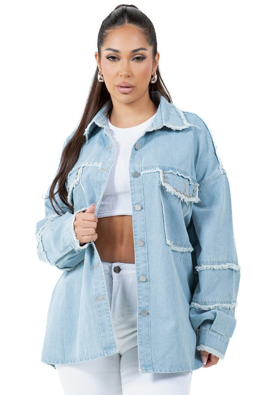 Anya | Women's fashion oversize denim shirt