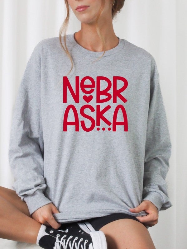 Nadine | Nebraska Cozy Graphic Sweatshirt