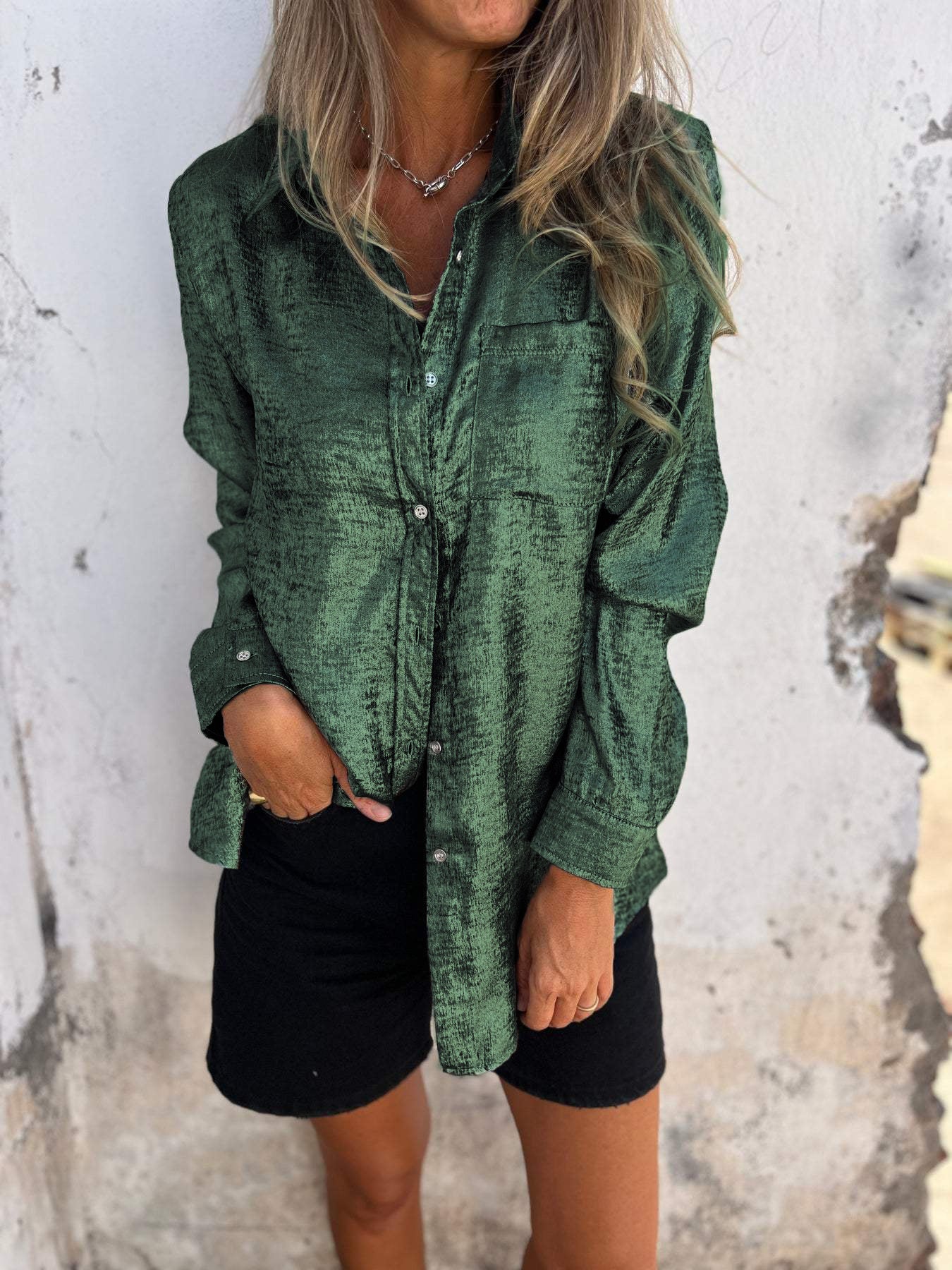 Jasmine® | Metallic women's blouse with collar
