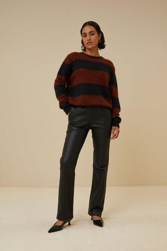 Elvia | Black Lowie leather pants