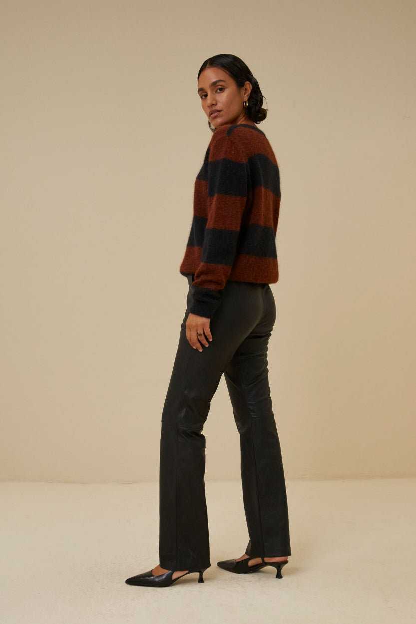 Elvia | Black Lowie leather pants