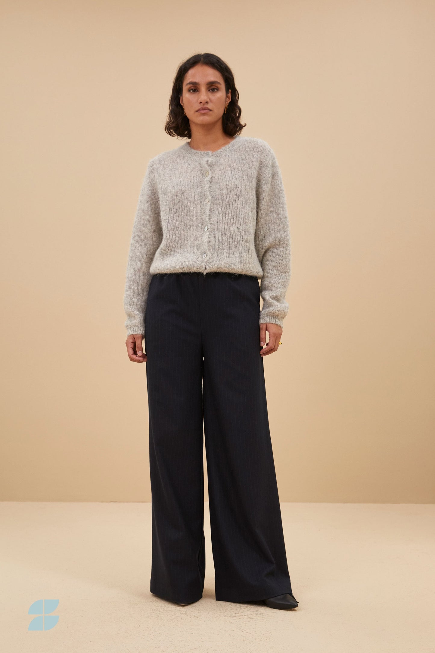 Emma | Gray Melee Natural Cleo Cardigan
