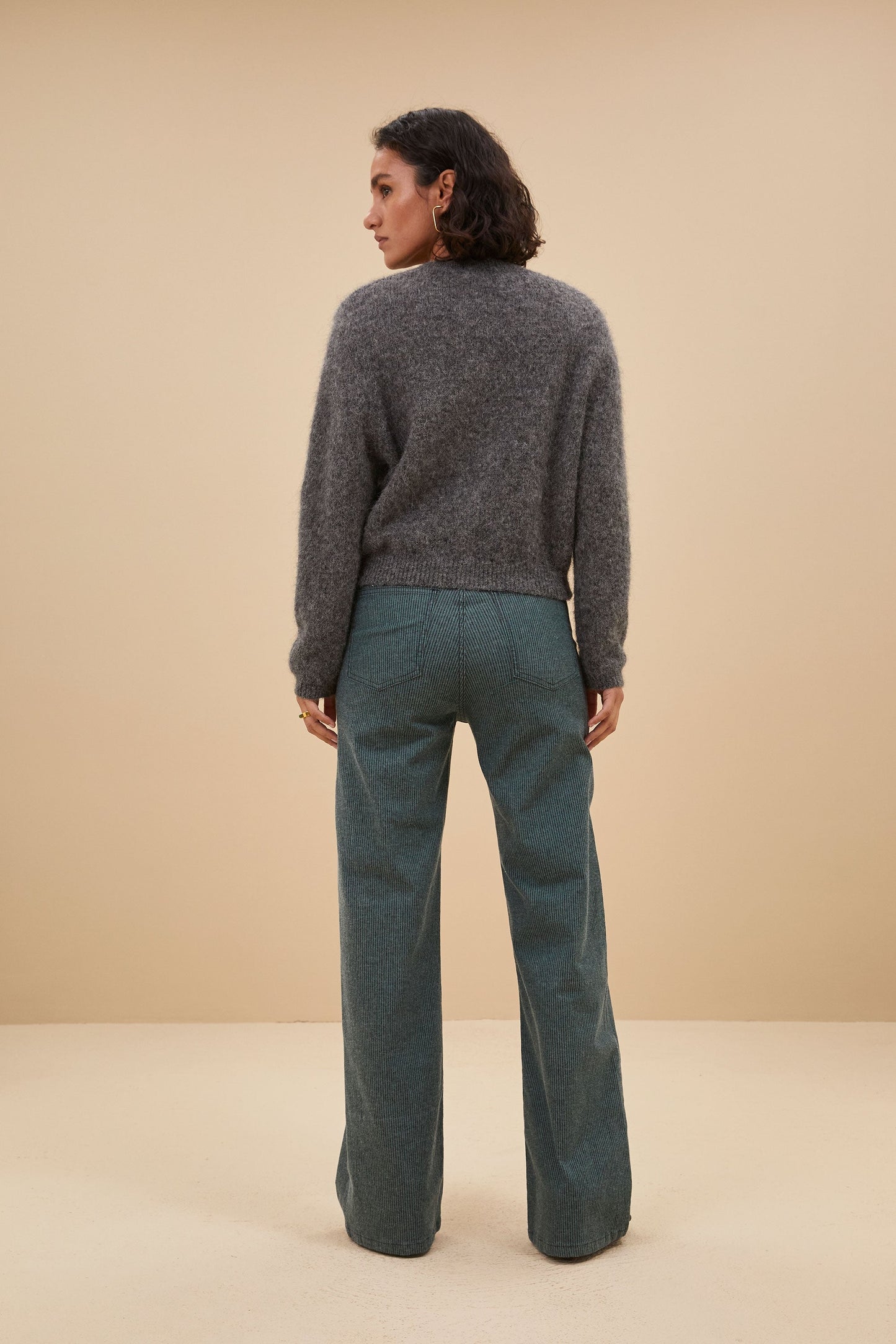 Estela | Striped linen pants in tropical jungle