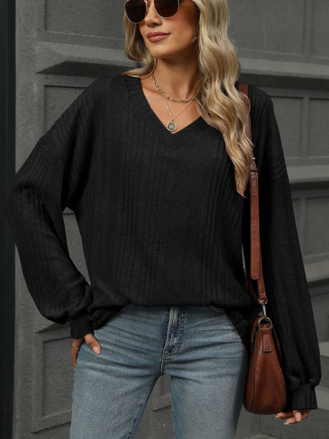 Liselotte | Long sleeve V-neck t-shirt