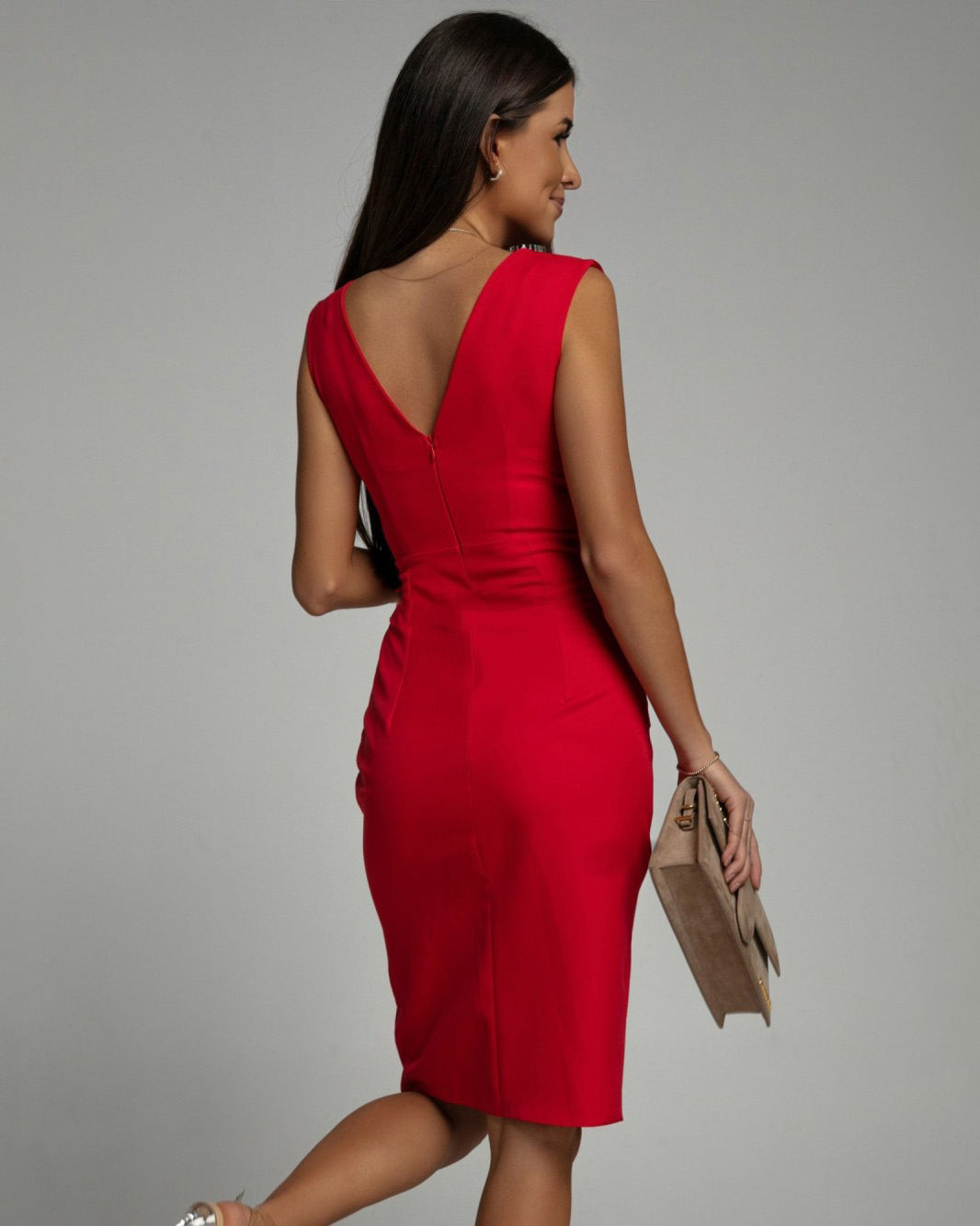 Phoebe® | Fitted Dress With V-Neck And Slits Isa