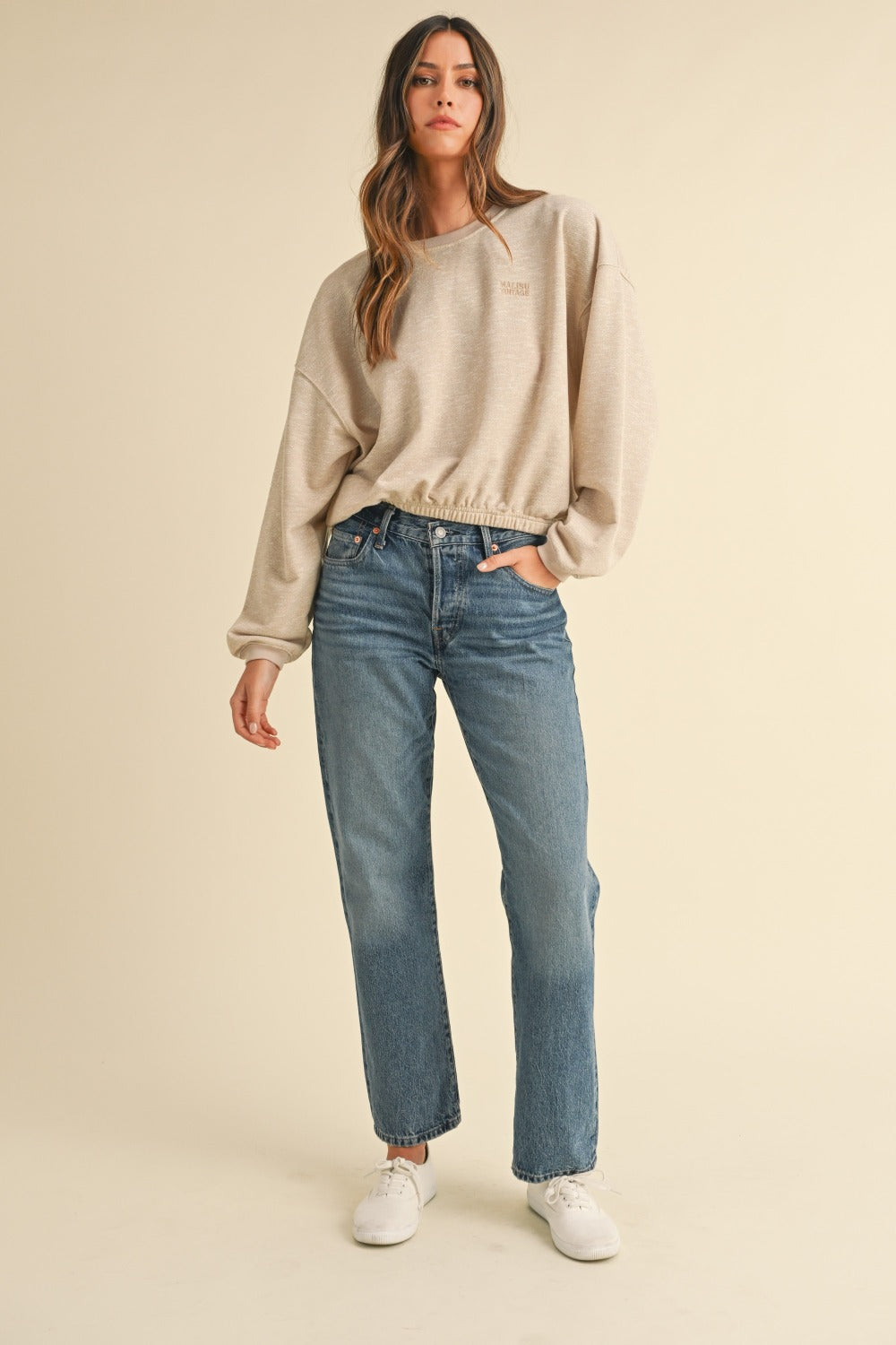 Alba | Mable crew neck sweatshirt with letter embroidery