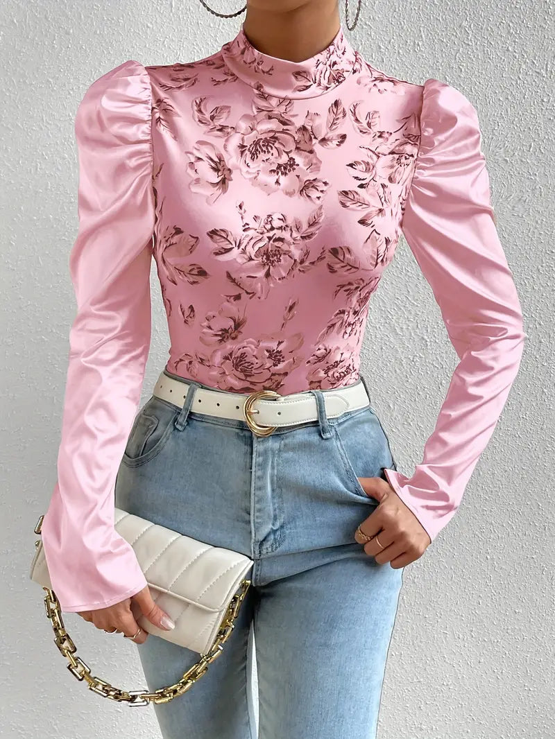 Ginevra® | Satin Blouse With Puff Sleeves