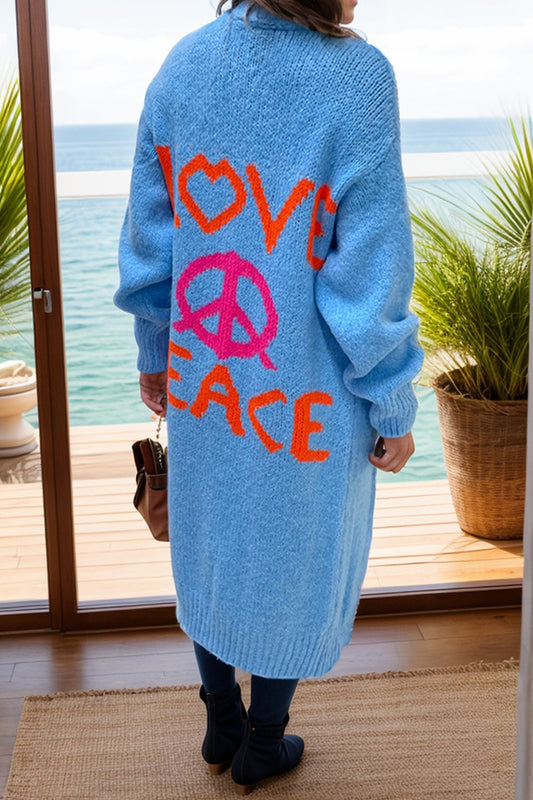 Clara | Long-sleeved peace sign cardigan