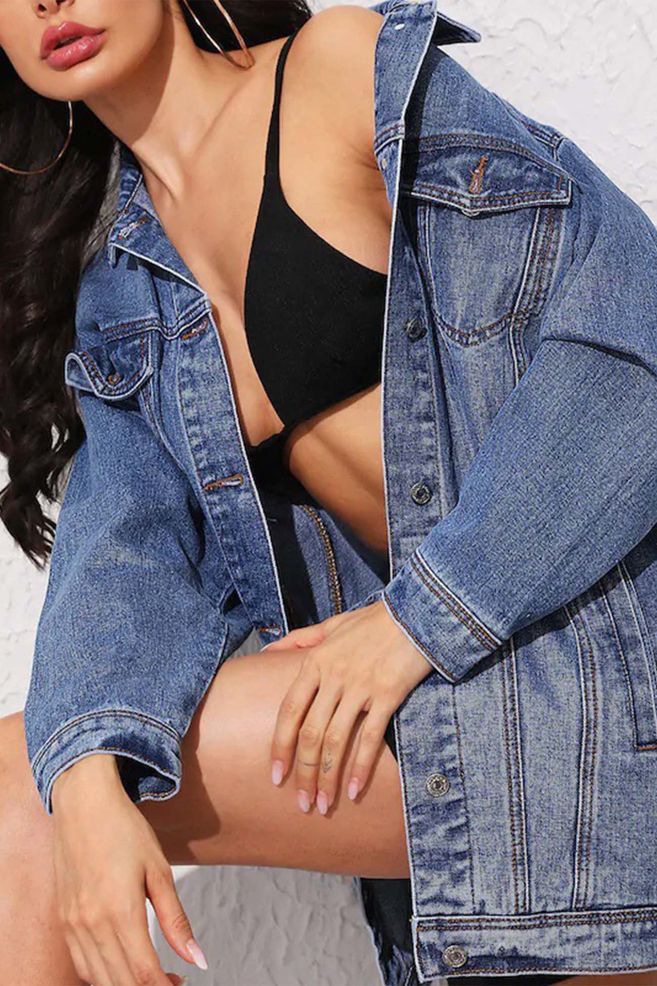 Josefa | Long-sleeved denim jacket with button placket and pockets