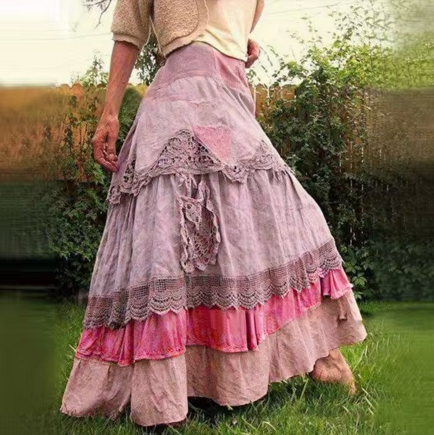 Alessandra® | Boho Layered Maxi Skirt
