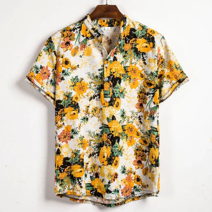 Kenneth | Stylish Printed Henley Shirt
