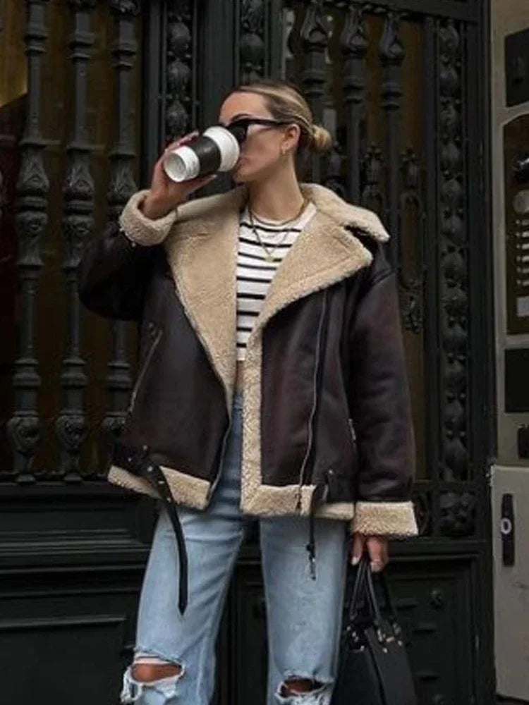 Marta® | Fashionable winter coat: long sleeve women's jacket
