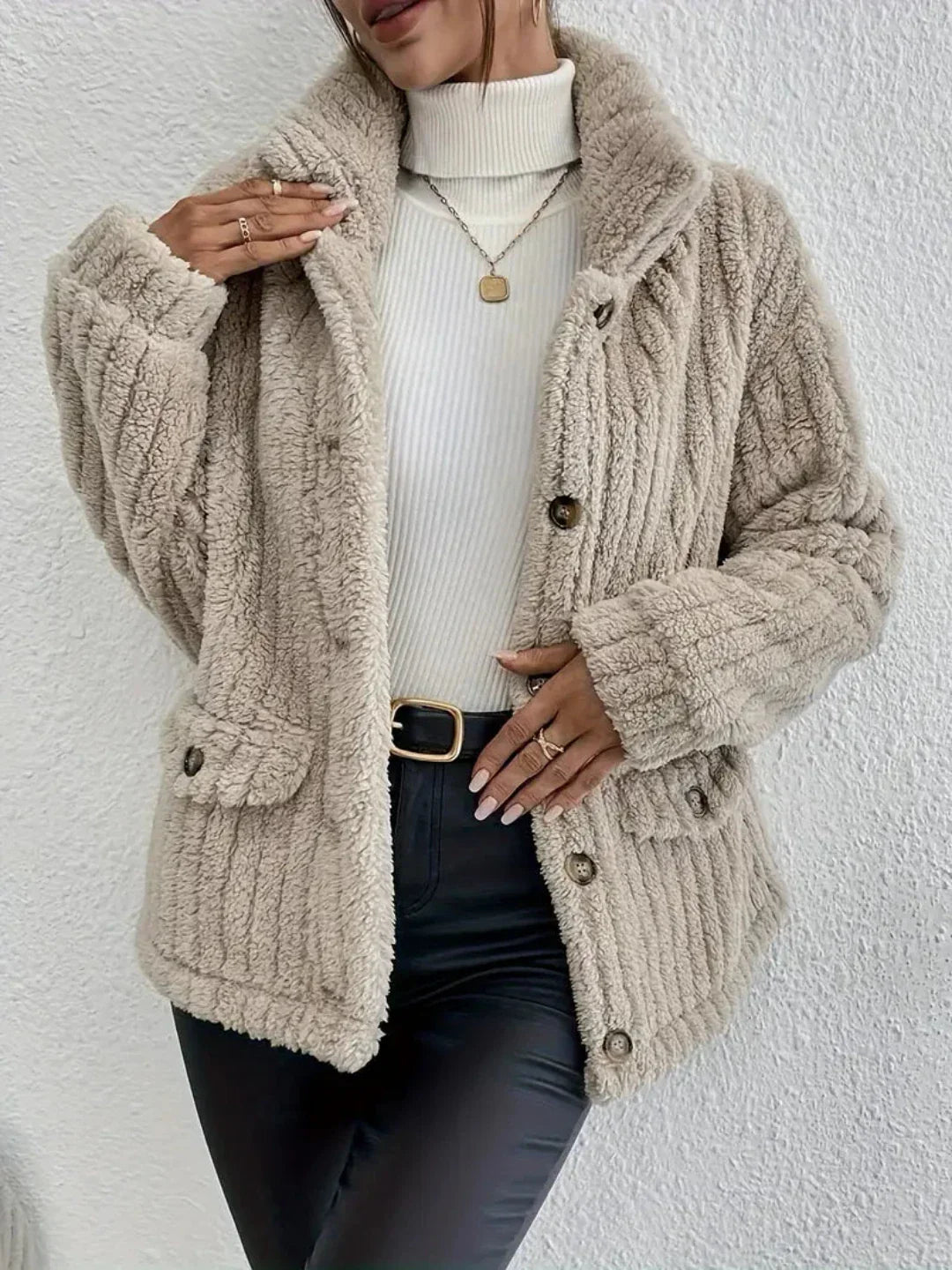 Esther® | Cardigan with buttons in double-face velvet