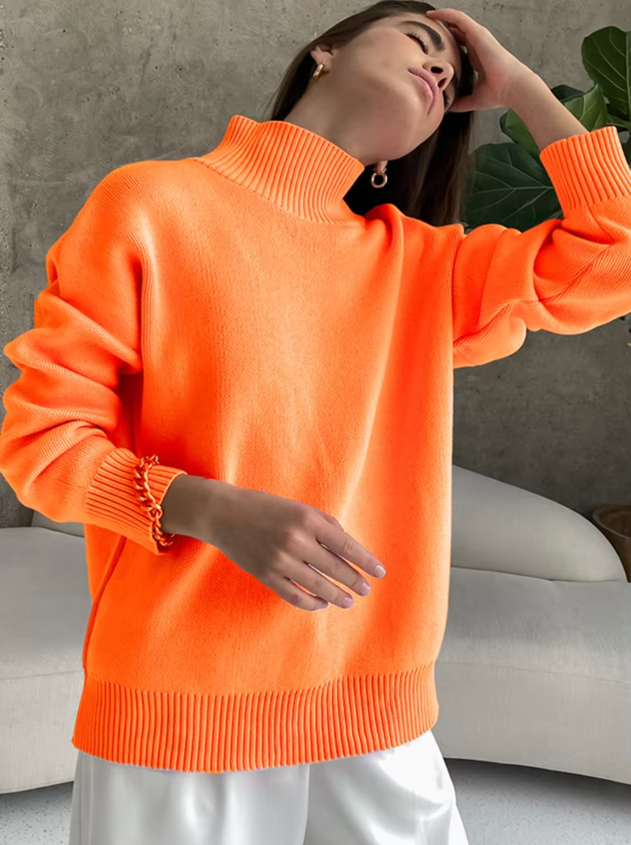 Susana | Oversized loose turtleneck sweater