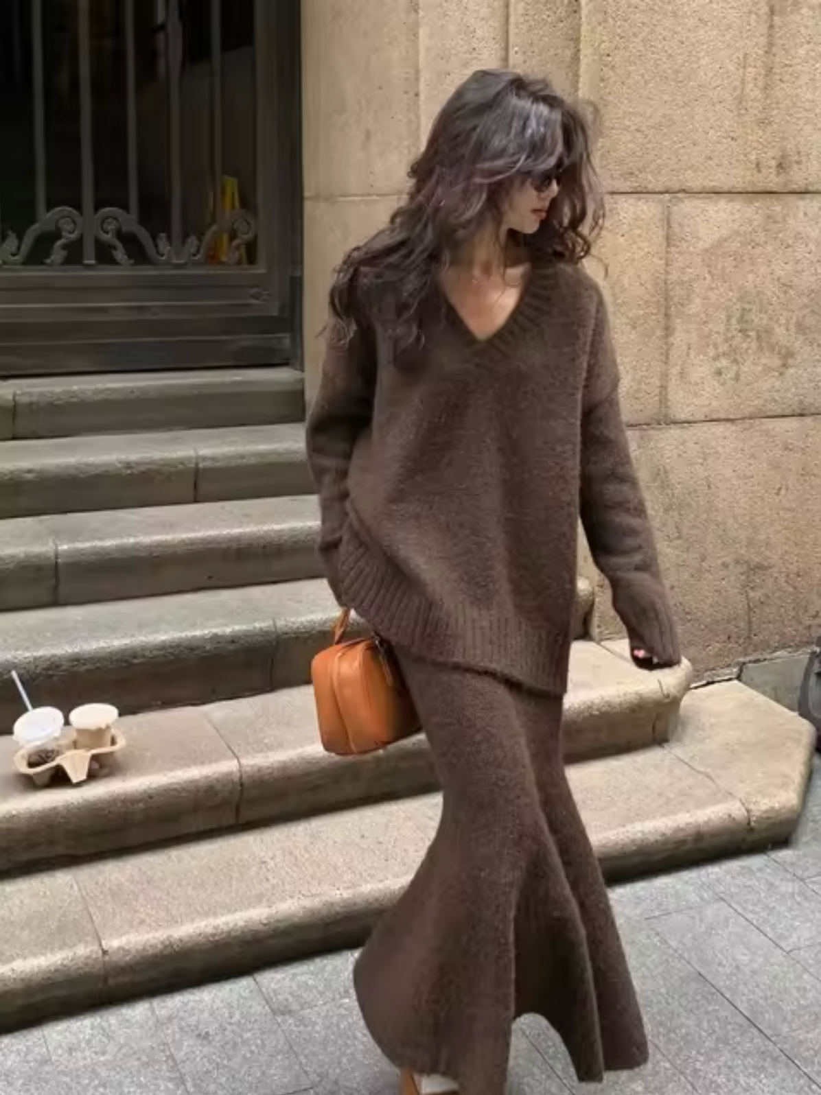 Rita | Knitted sweater and skirt set