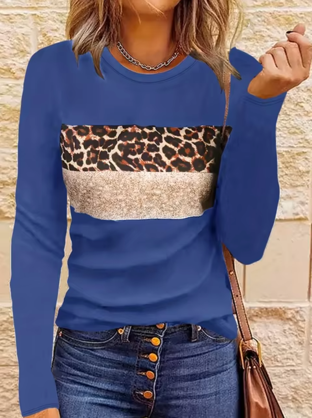 Guadalupe | Long sleeve leopard print t-shirt