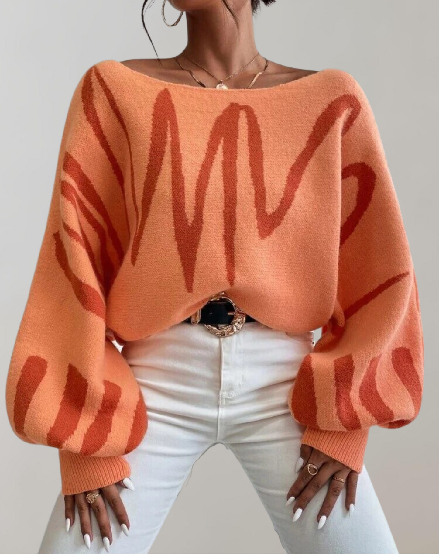 Silvia® | Print Lantern Sleeve Off-Shoulder