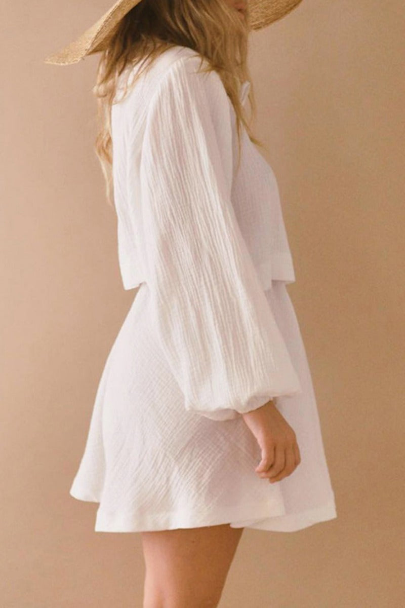 Raquel® | Cotton Linen Suit With Tie