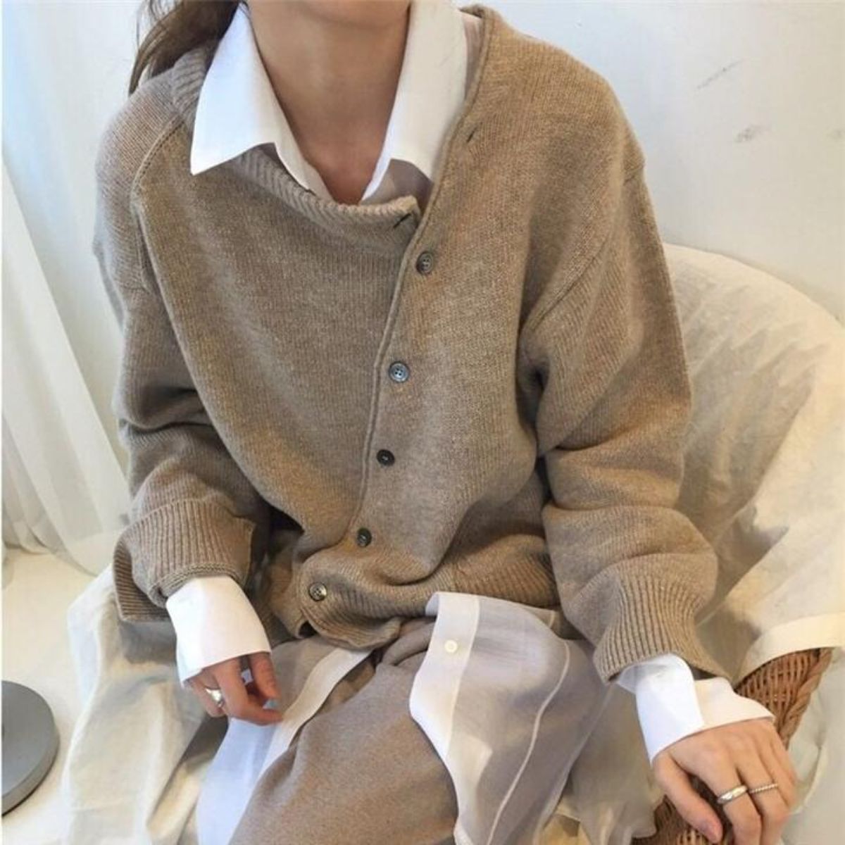 Cristina® | Comfortable wrap jacket with playful button placket