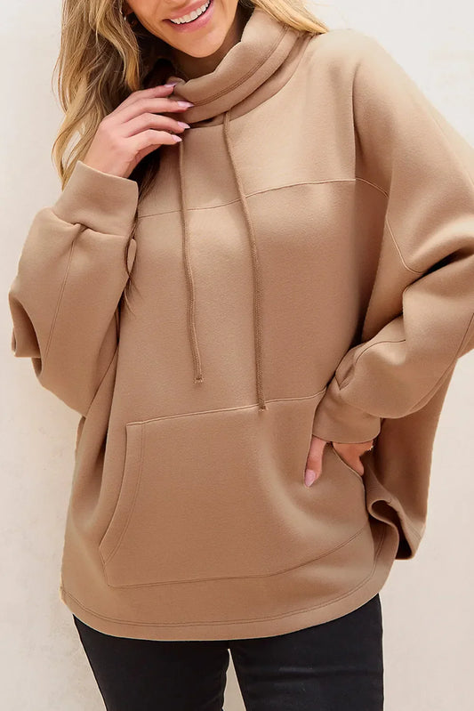 Camila | Long-sleeved sweatshirt with turtleneck and drawstring