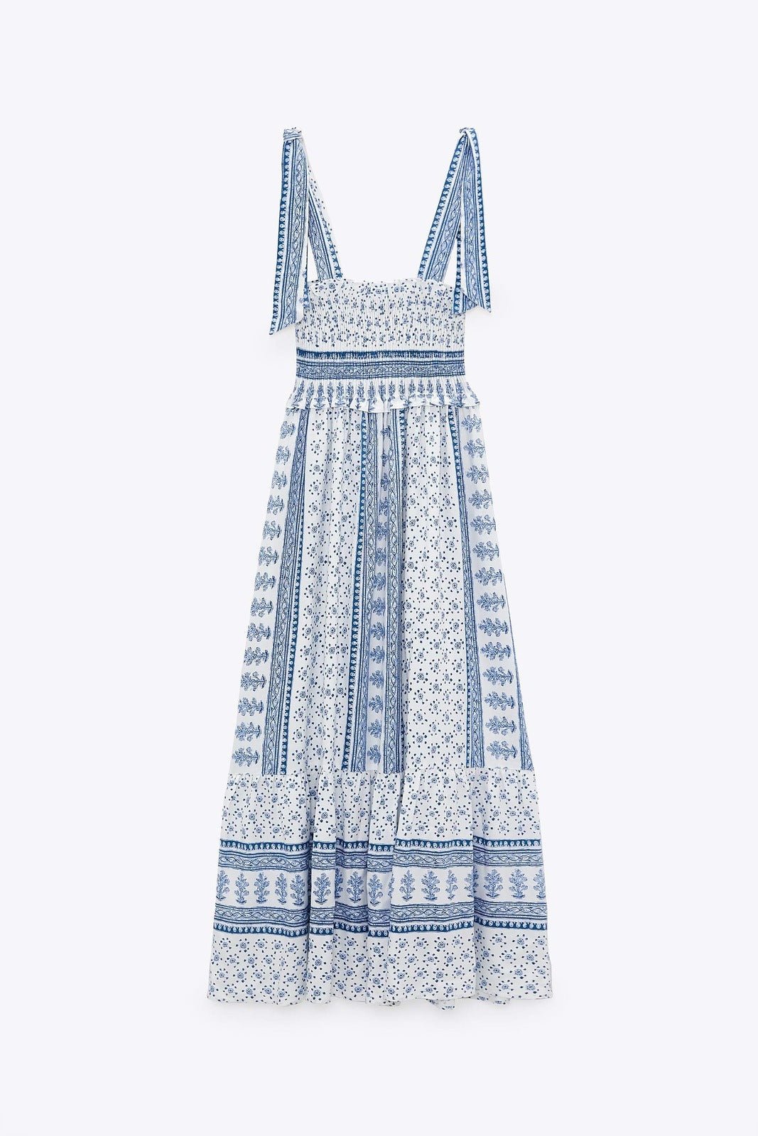 Wanda® | Printed Midi Dress  With Gathered Straps