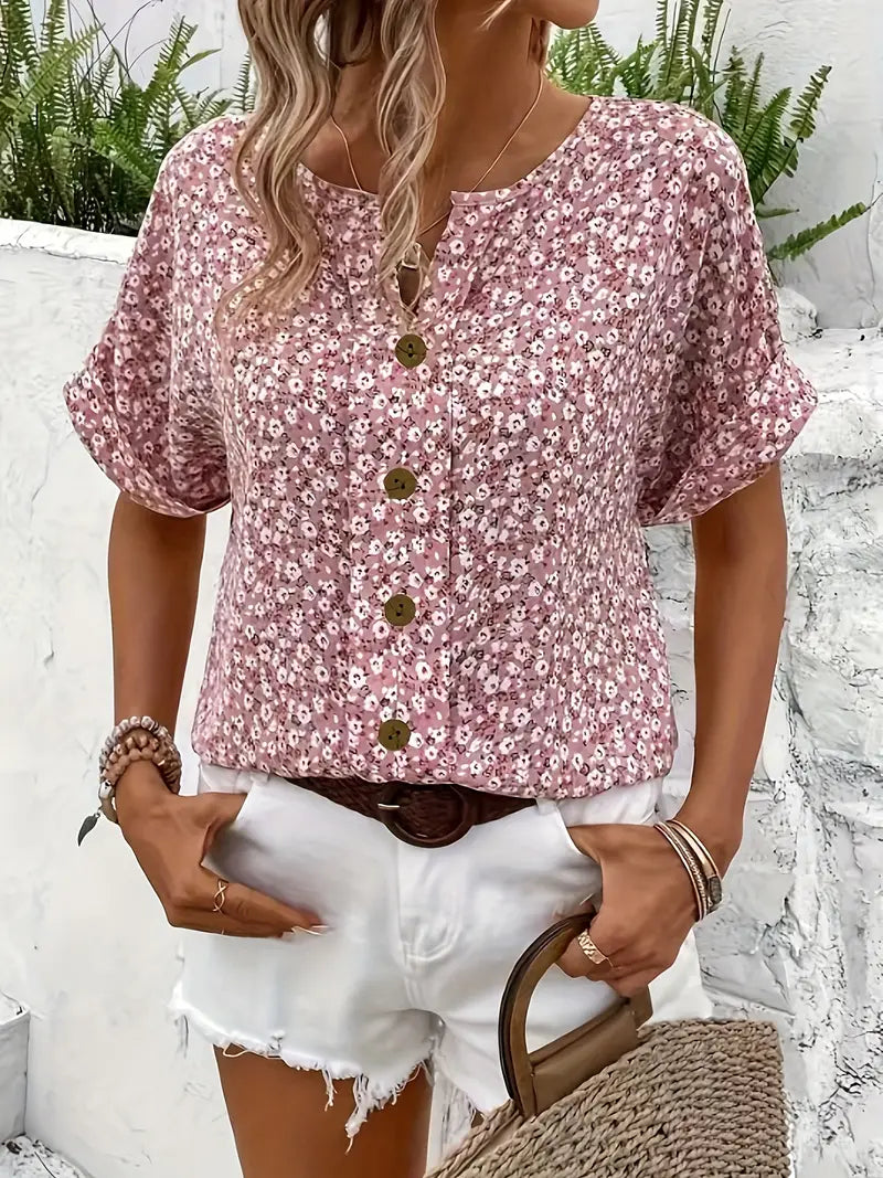 Antiope® | Floral Button Closure Blouse