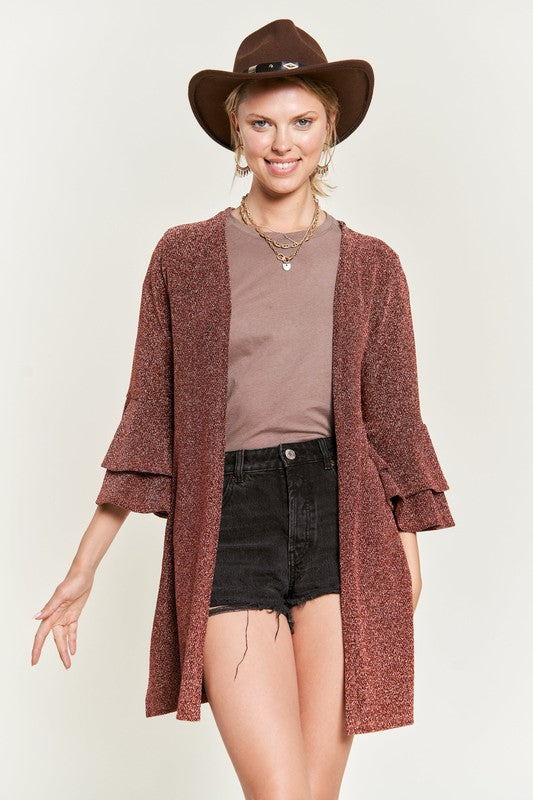 Matilde | Glittery kimono cardigan with bell sleeves