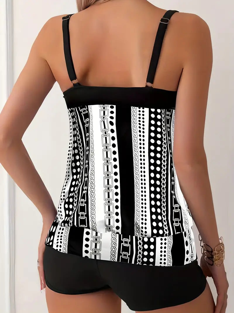 Libby® | Striped Tankini With Print