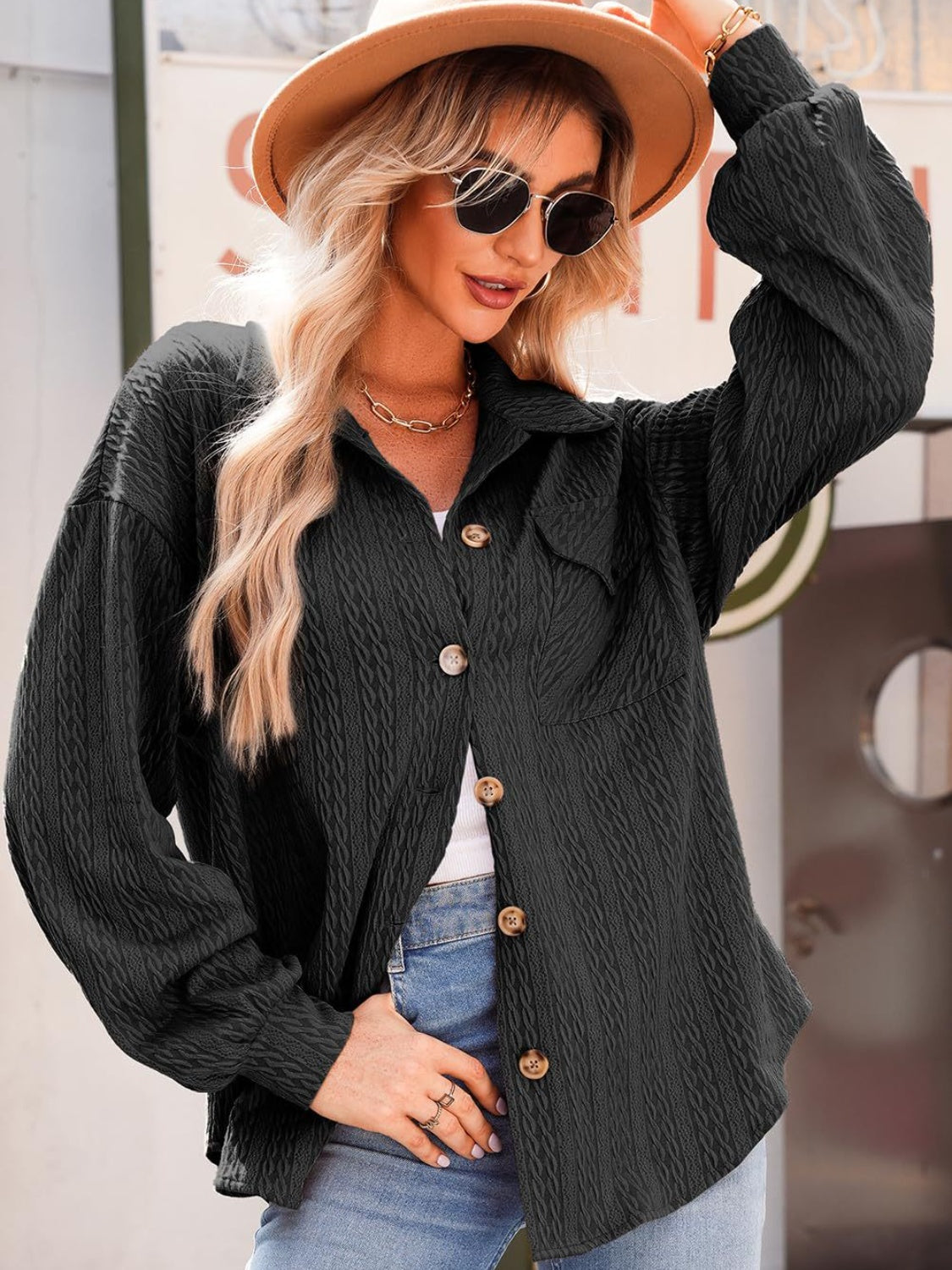 Rita | Structured long-sleeved jacket with button placket
