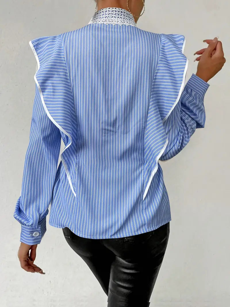 Sara® | Vintage Style Long-Sleeved Cotton Blouse