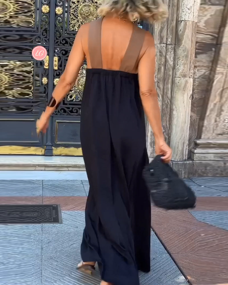 Camille | Elegant Maxi Cross Neck Dress for Special Occasions