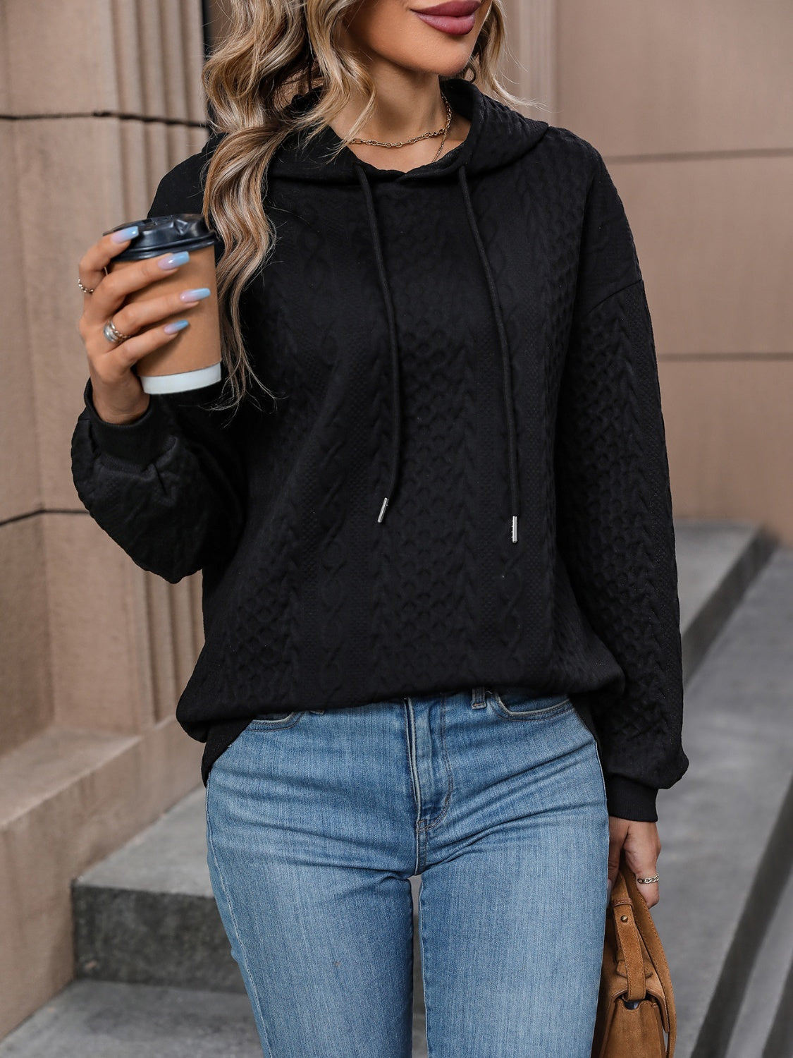 Lorena | Drawstring hoodie with long sleeves
