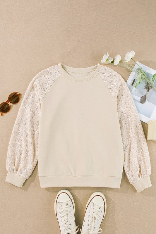Carolin | Women's sweater top with patchwork raglan sleeves