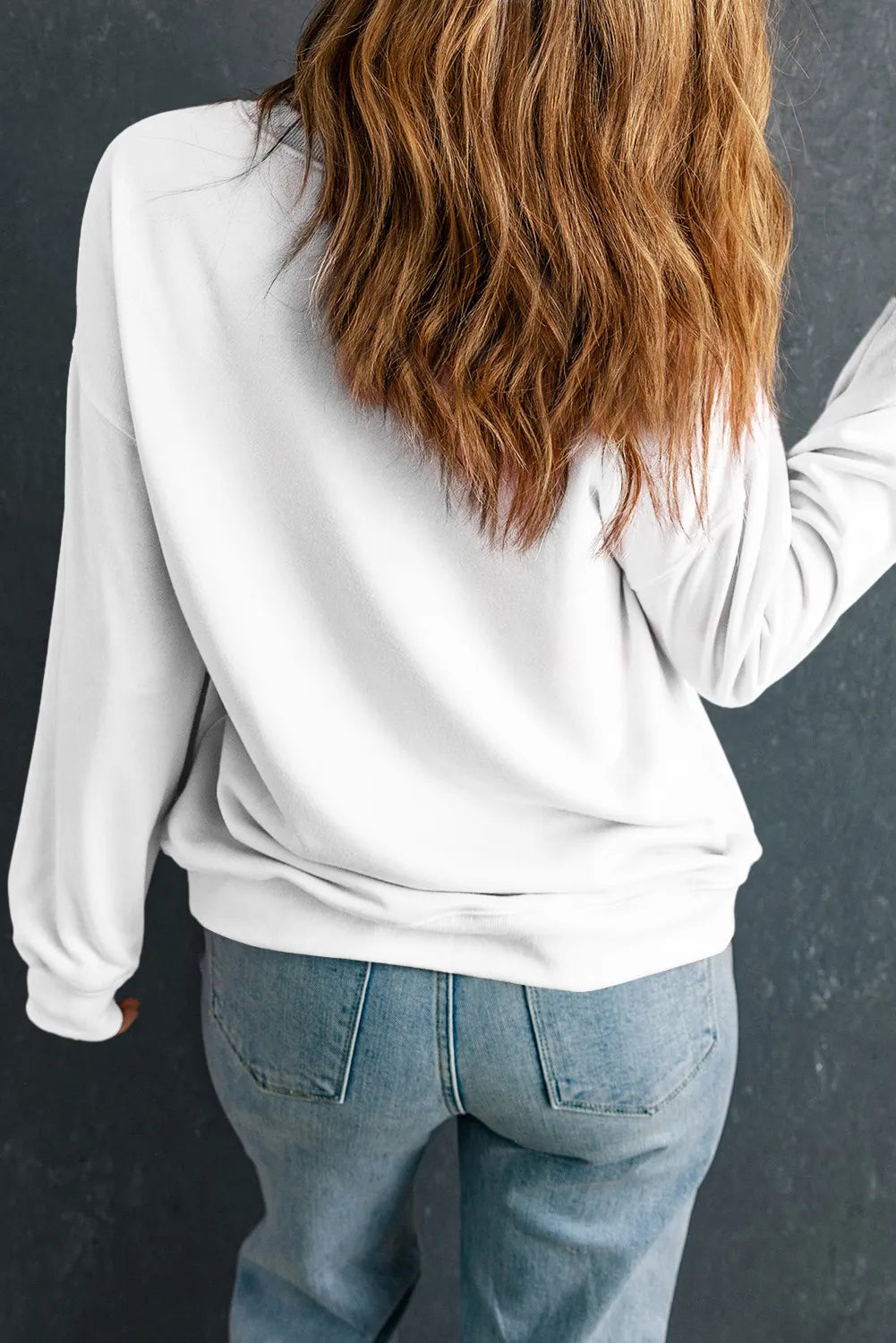 Marina | Drop shoulder crew neck sweatshirt with pumpkin graphic