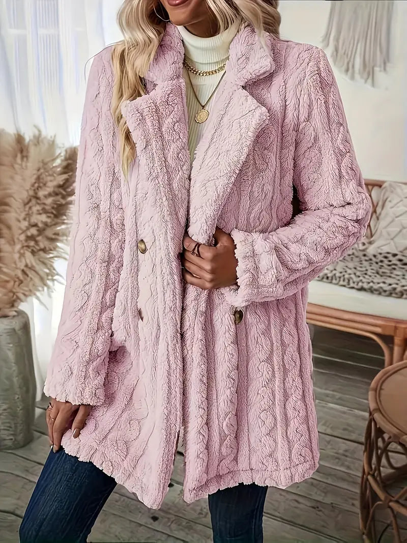 Catherine | Soft solid color thermal coat with long sleeves