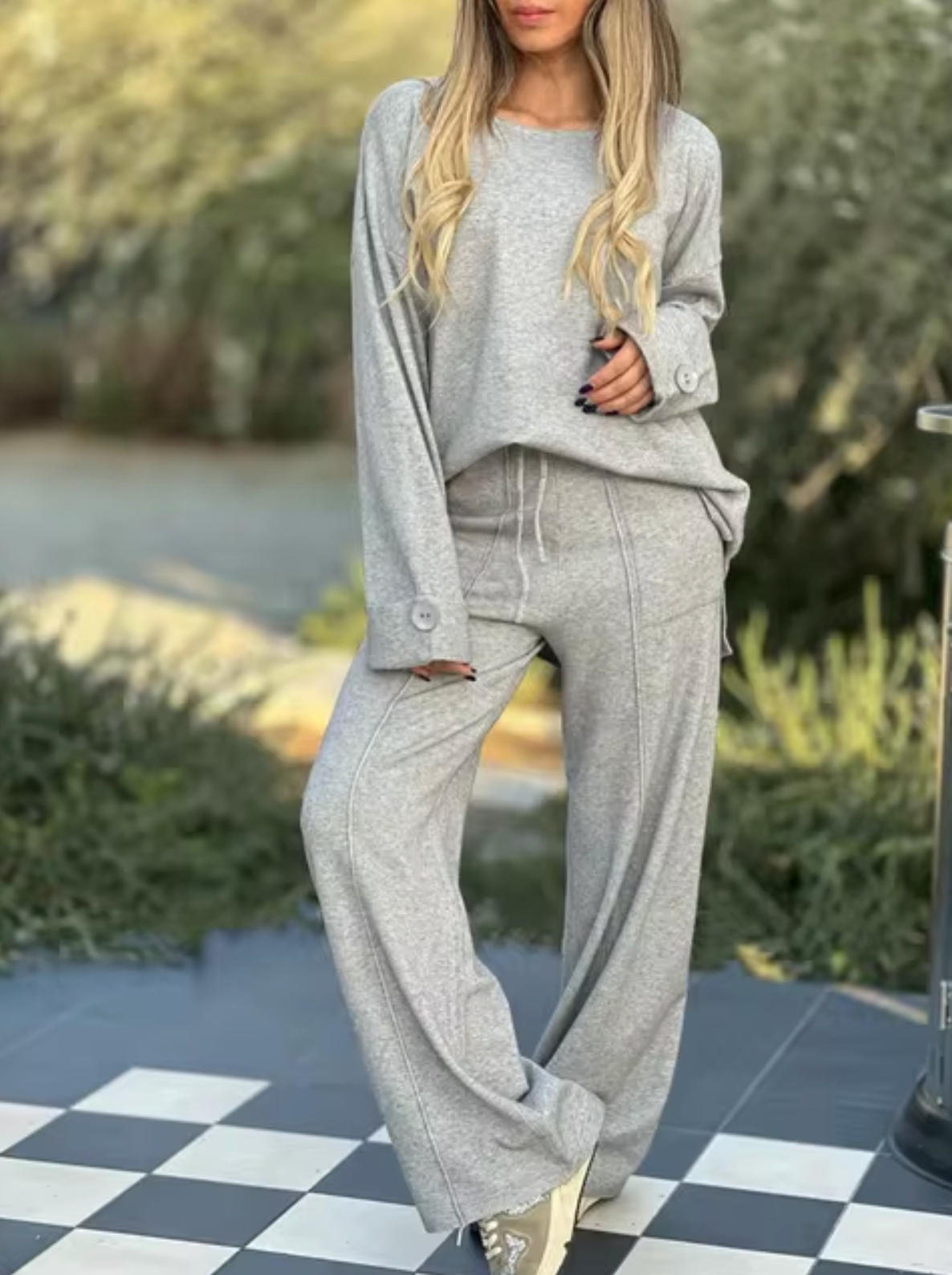 Sonia® | Long Sleeve And Wide Leg Pants Set