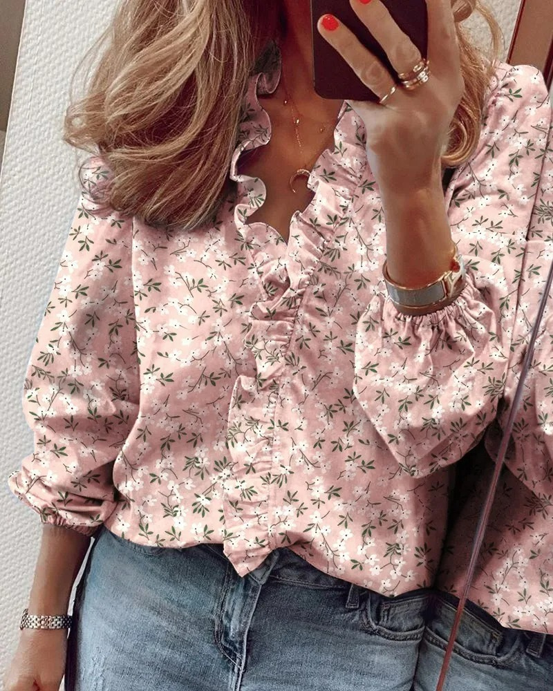 Kaitlyn® | Ruffle Neck Long Sleeve For Women