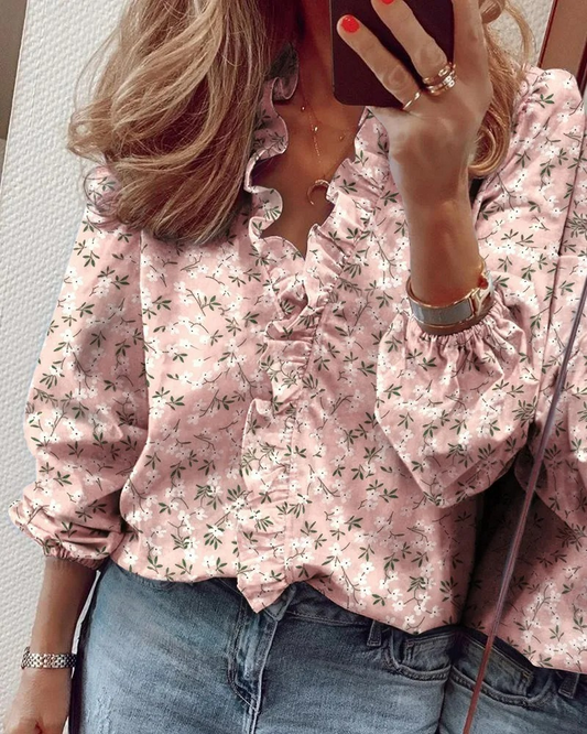 Kaitlyn® | Ruffle Neck Long Sleeve For Women