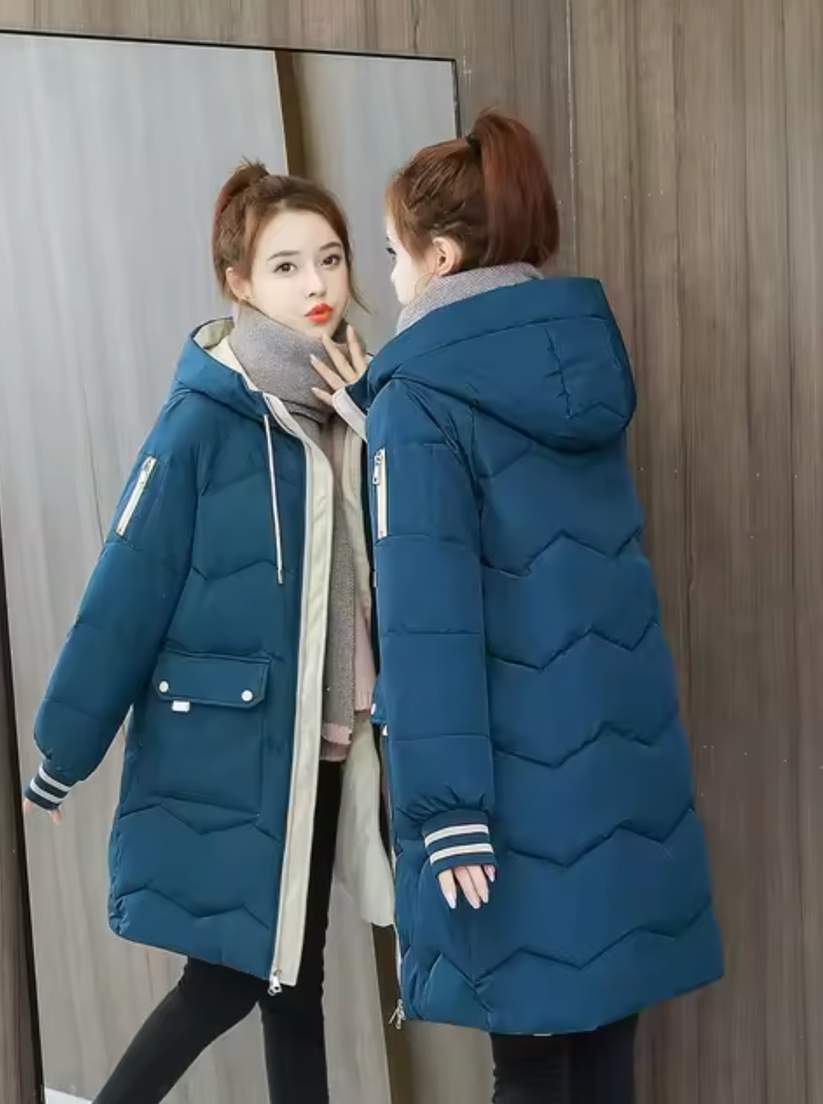 Tania | Long cotton parka coat