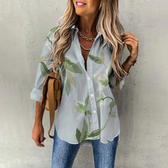 Melina® | Casual, Loose Long-Sleeved Blouse With A Floral Pattern