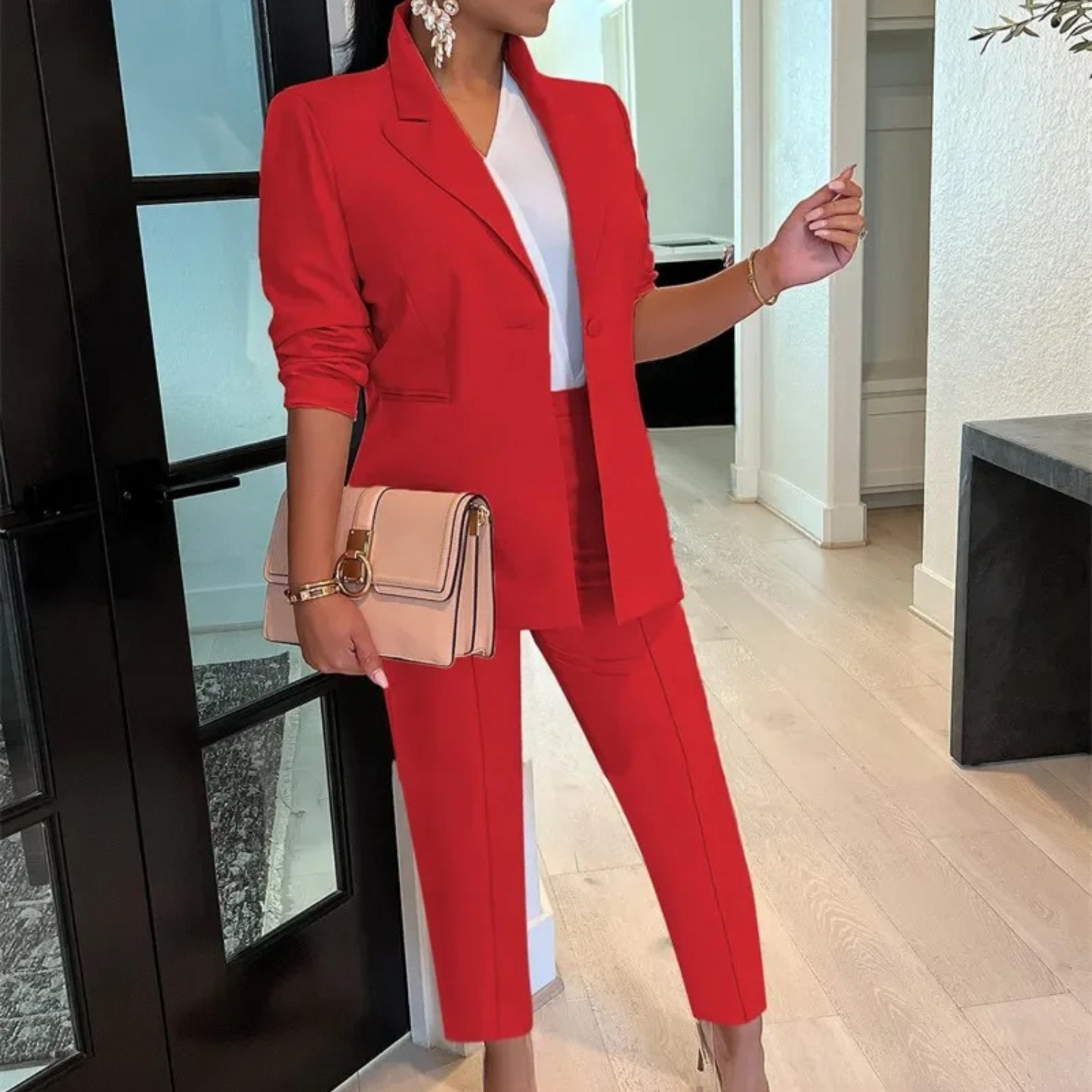 Ricarda® | Chic Autumn Office Style Blazer And Pants Set For Women