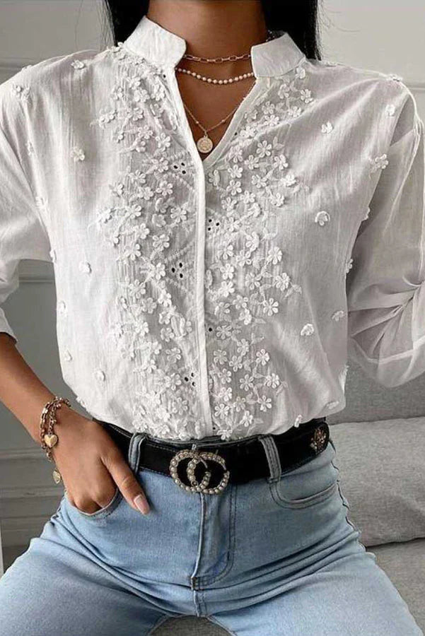 Matilda® | Elegant Embroidered Lace Blouse