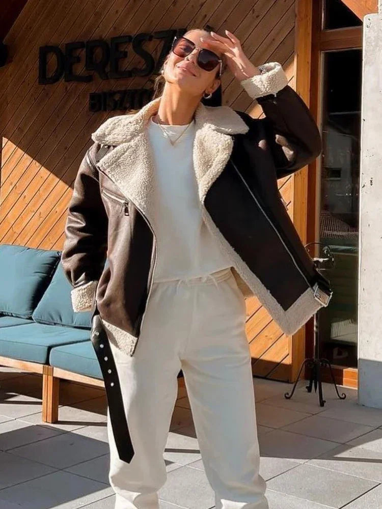Marta® | Fashionable winter coat: long sleeve women's jacket